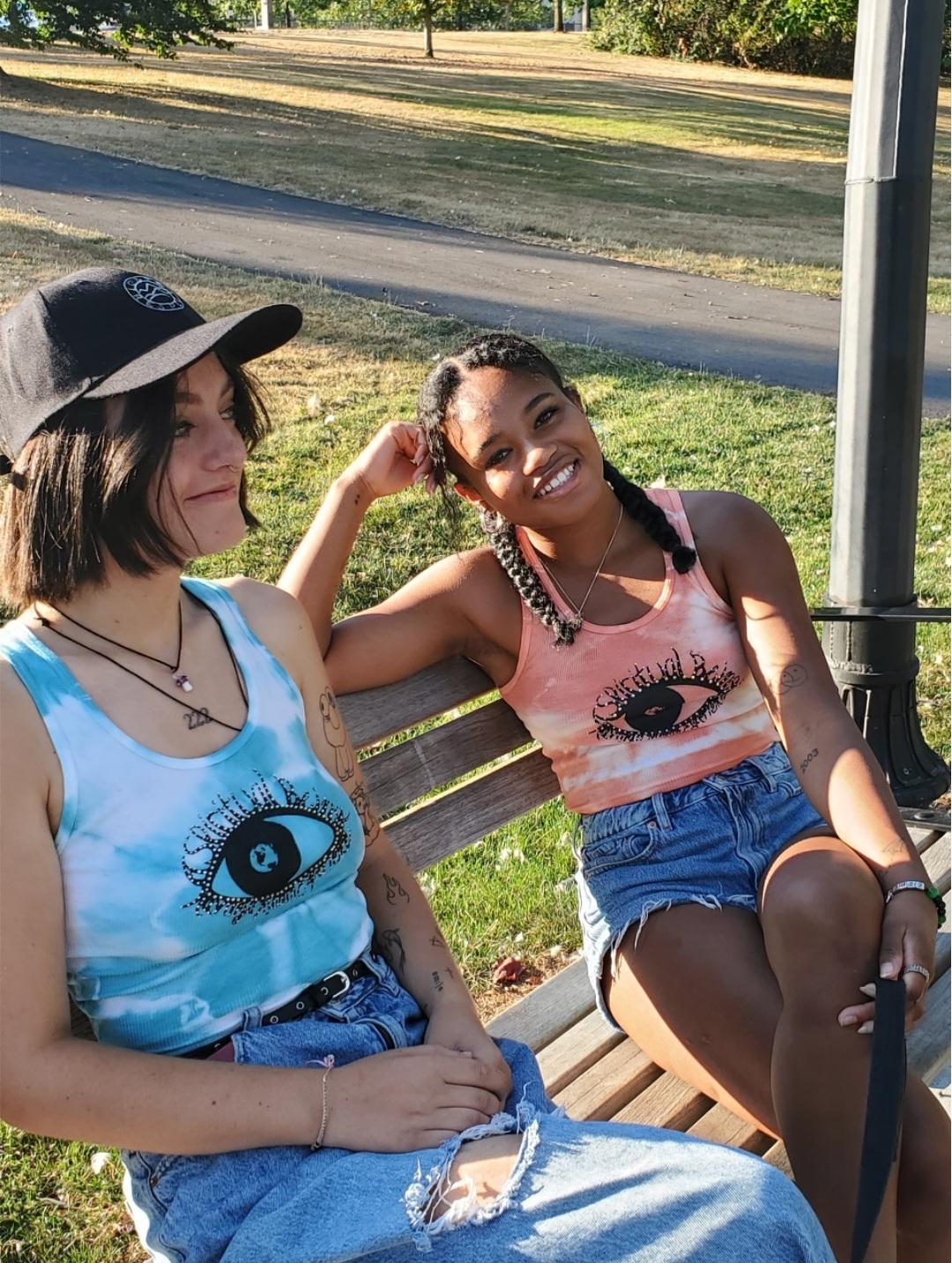 Spiritual Eye gem stone tie dye crop top tanks