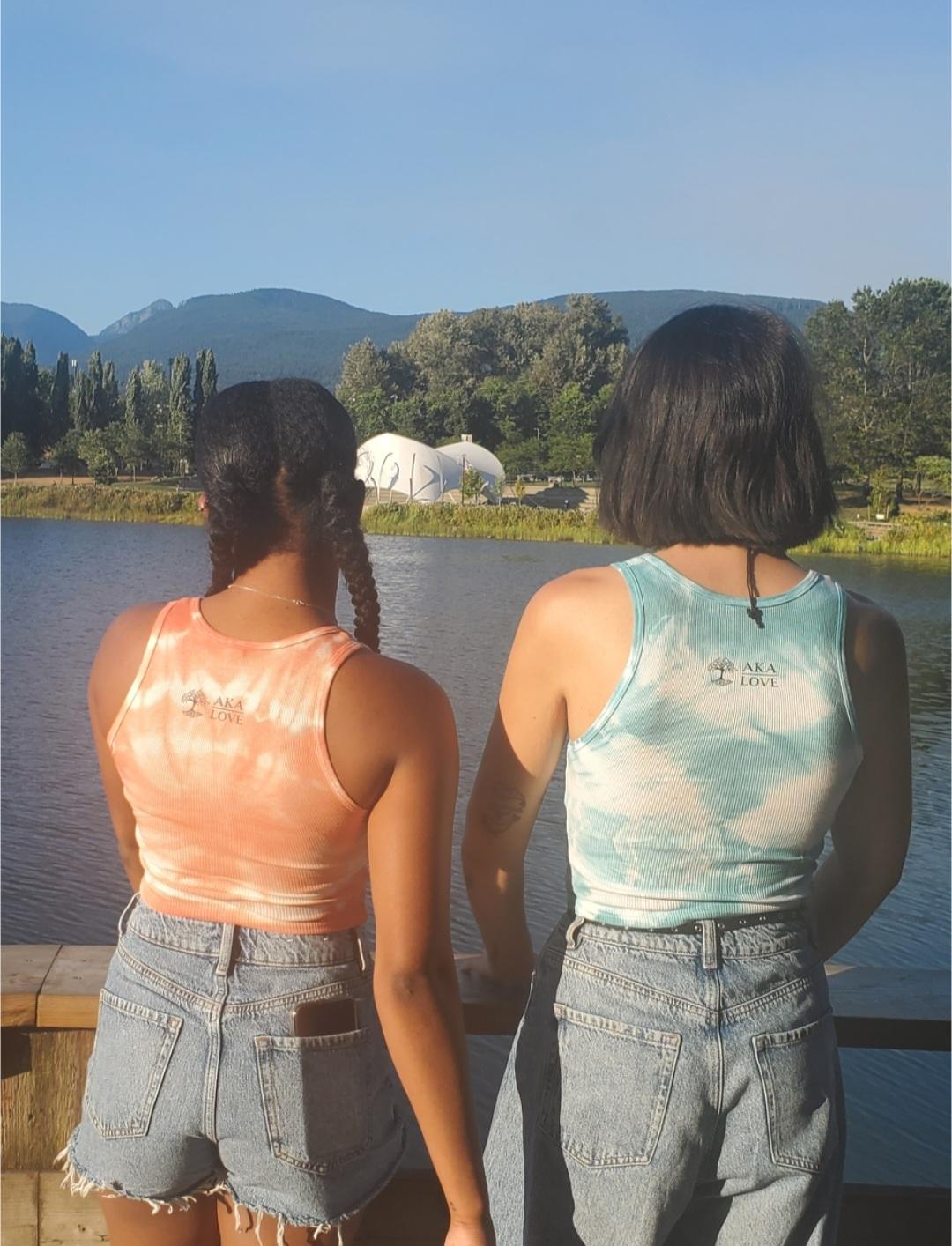 Spiritual Eye gem stone tie dye crop top tanks